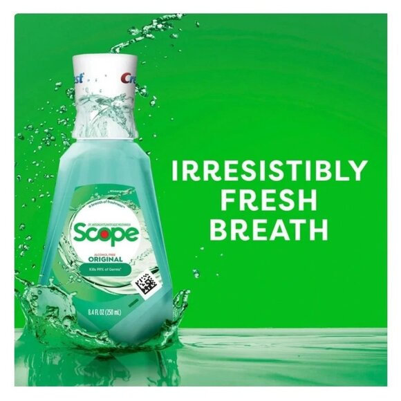 Crest Scope Classic Alcohol-free Mouthwash Original Mint 250 ML, 8.4FL - 10 Pack - Picture 2 of 7
